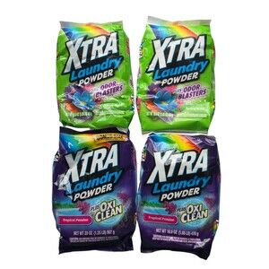 XTRA Laundry Powder Plus Oxi Clean Tropical Passion & Spring Blast 16.9 oz ~4pk